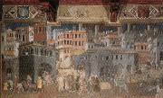 Ambrogio Lorenzetti Effects of Good Government in the City painting